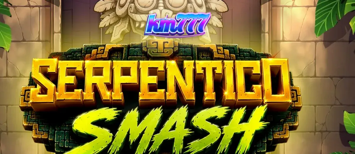 Tampilan visual slot Serpentico Smash dengan tema hutan Aztec dan simbol ular yang ikonik